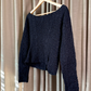 TEXTURED BOAT NECK TOP