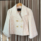 IVORY BROCADE FUR TRIM JACKET