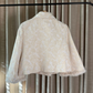 IVORY BROCADE FUR TRIM JACKET