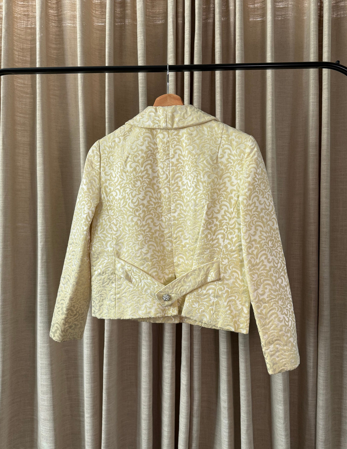 PALE YELLOW BROCADE JACKET