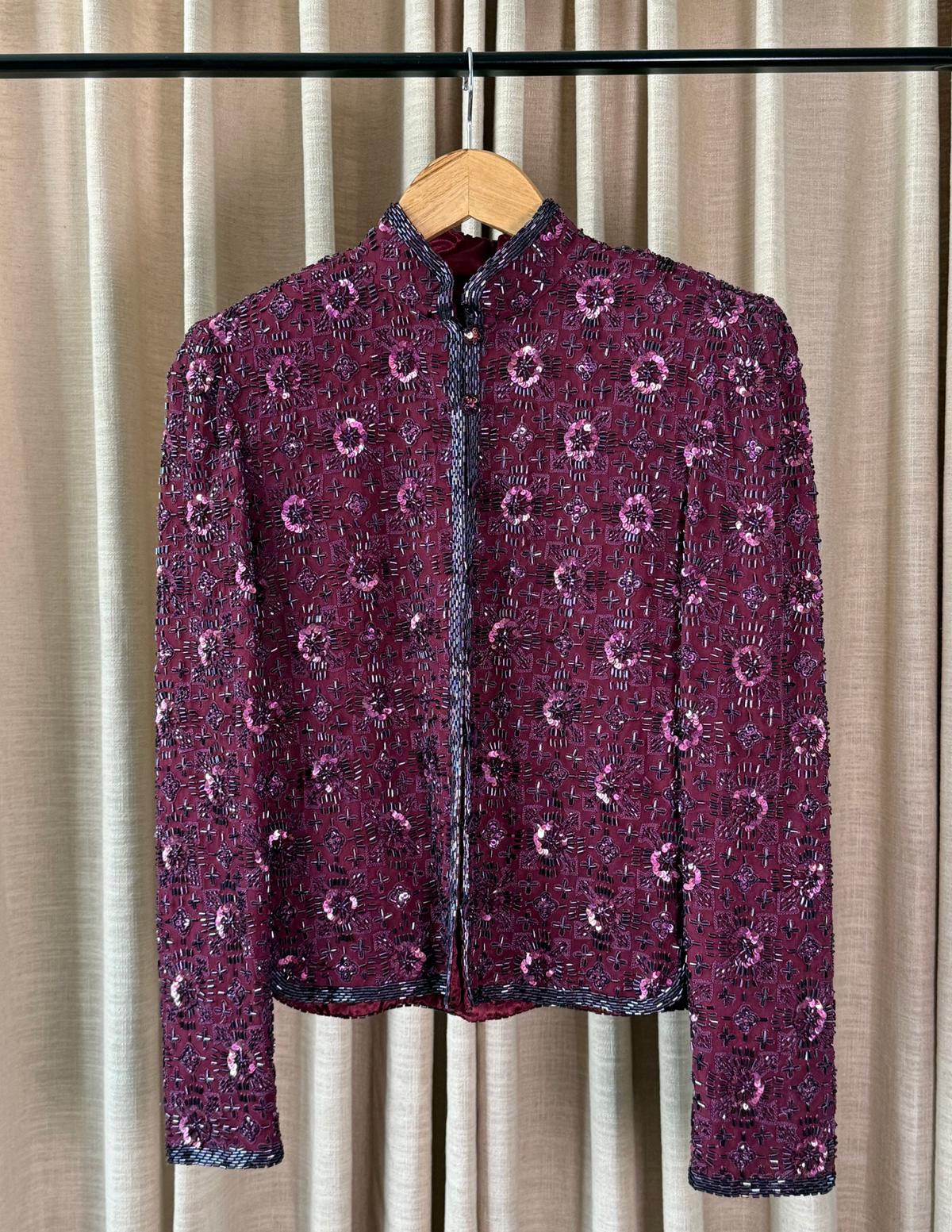 BEADED EVENING SILK JAKCET