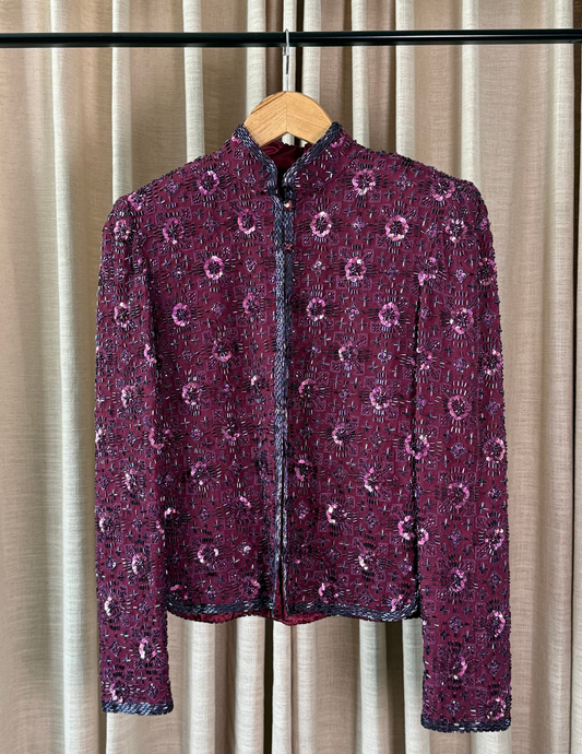 BEADED EVENING SILK JAKCET