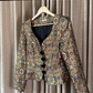 GOLD BROCADE BLAZER TOP