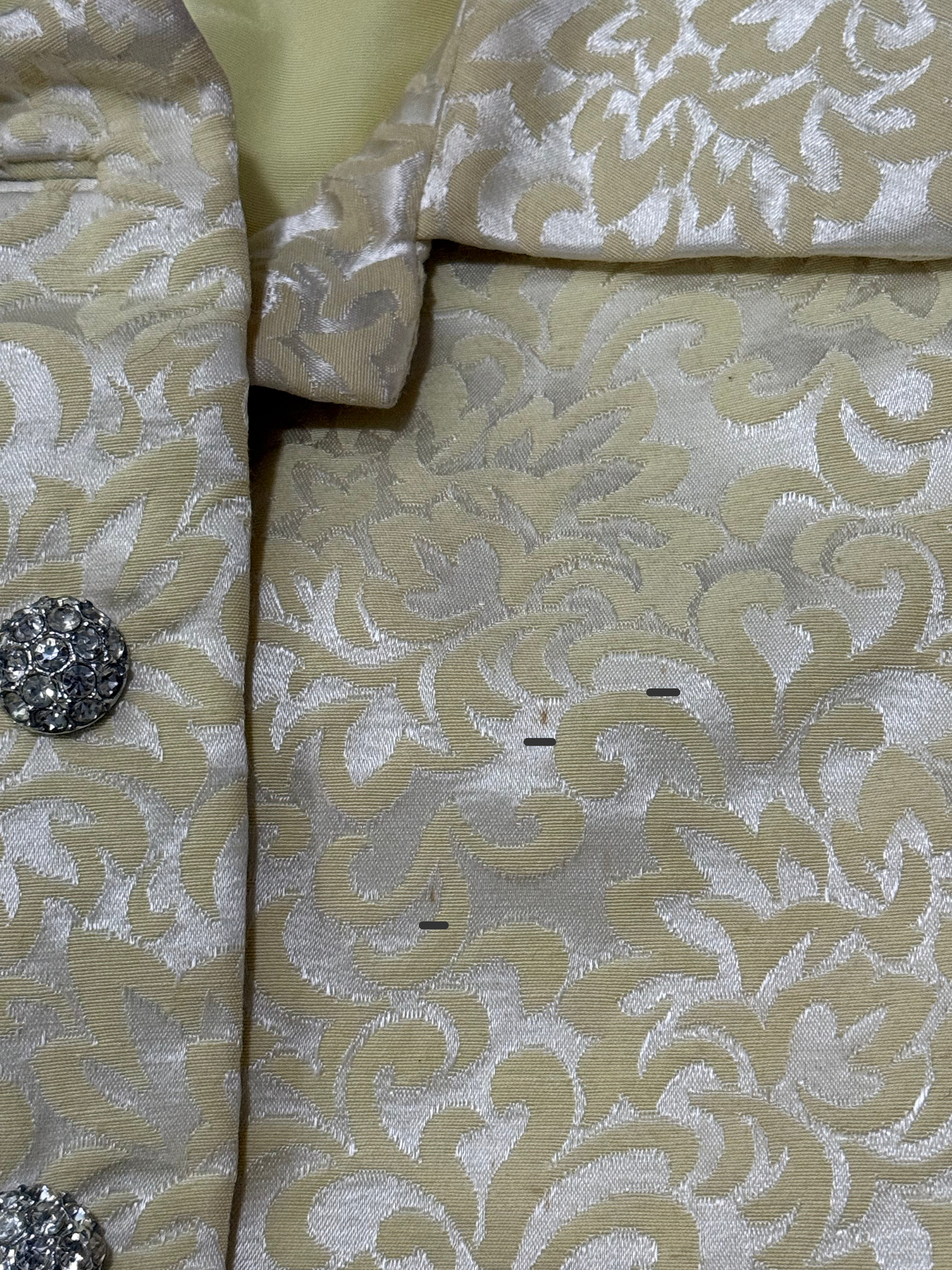 PALE YELLOW BROCADE JACKET