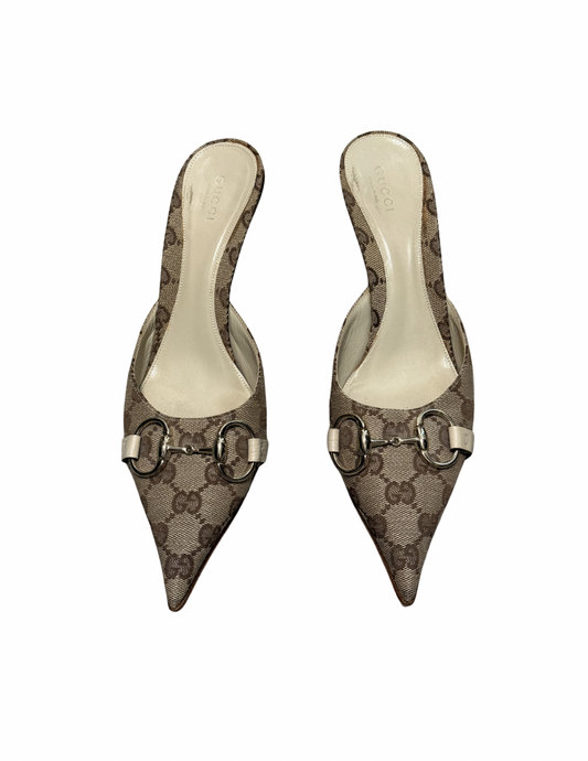 Vintage Gucci Monogram Mules