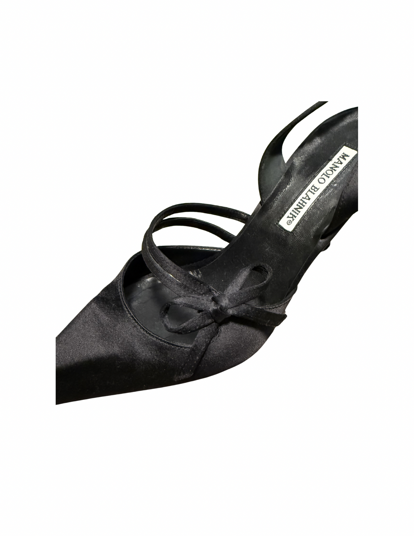 Vintage Manolo Blahnik Satin Pointed-Toe Pump