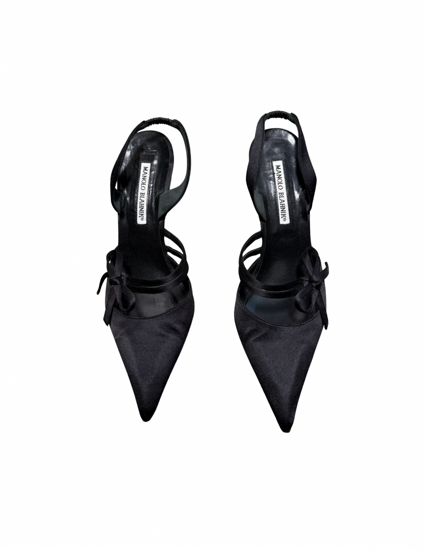 Vintage Manolo Blahnik Satin Pointed-Toe Pump