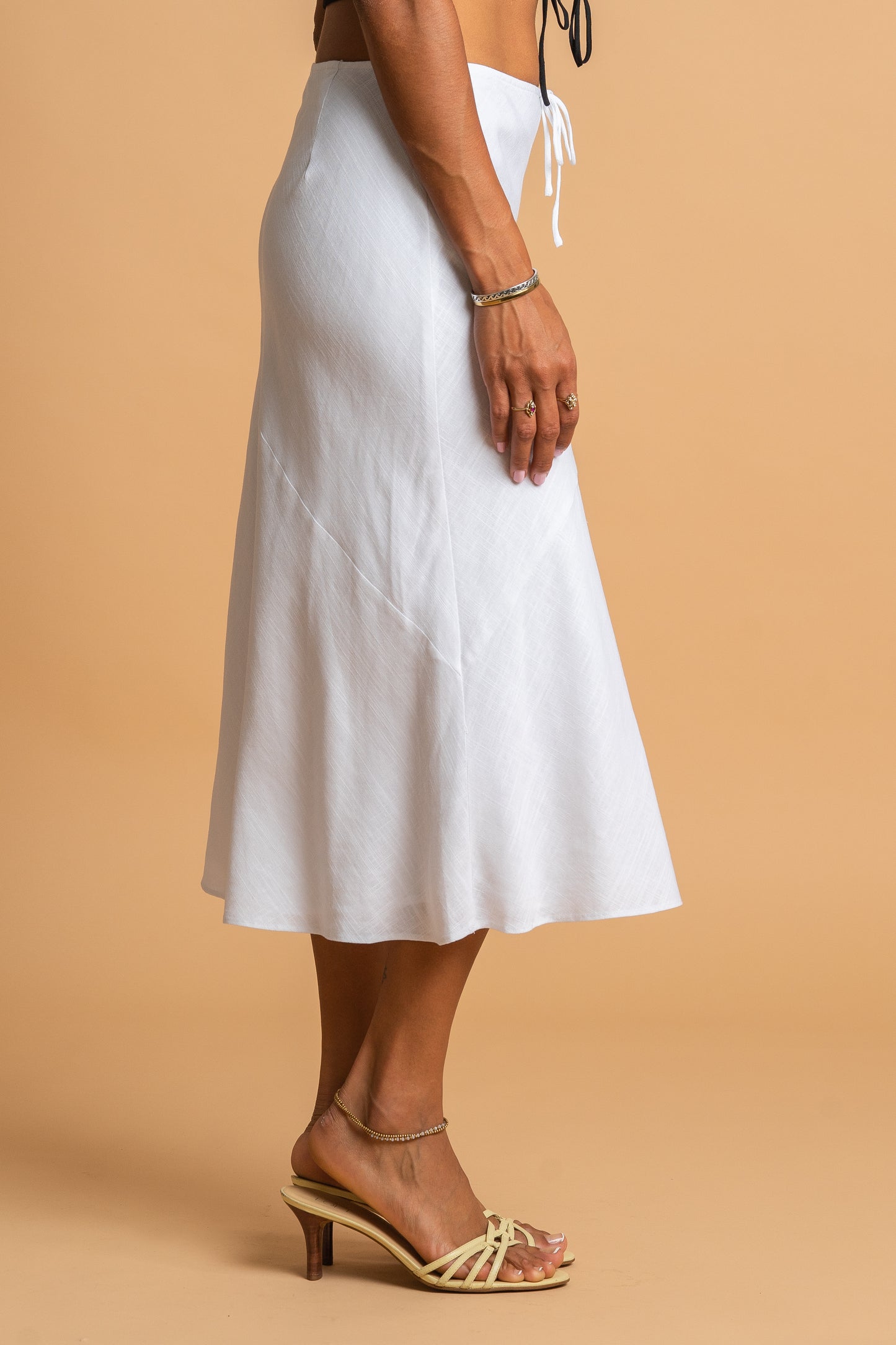 WHITE BIAS SKIRT