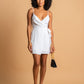 WHITE MINI WRAP DRESS