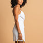 WHITE MINI WRAP DRESS