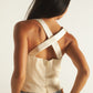 VINTAGE CREME BUTTON VEST TOP