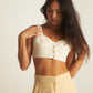 DENIM BRALETTE - OFF WHITE